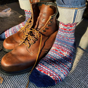 Wintry Nordic Socks - Blue - The Original Socks
