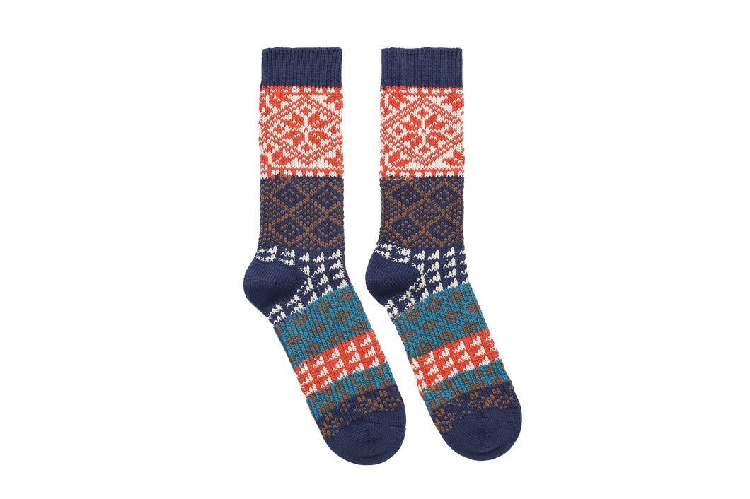 Leaf Tribal Socks - Navy Blue - Socks Apparel | The Original Socks