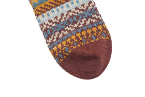 Layer Geometric Socks - Brown - Socks Apparel | The Original Socks
