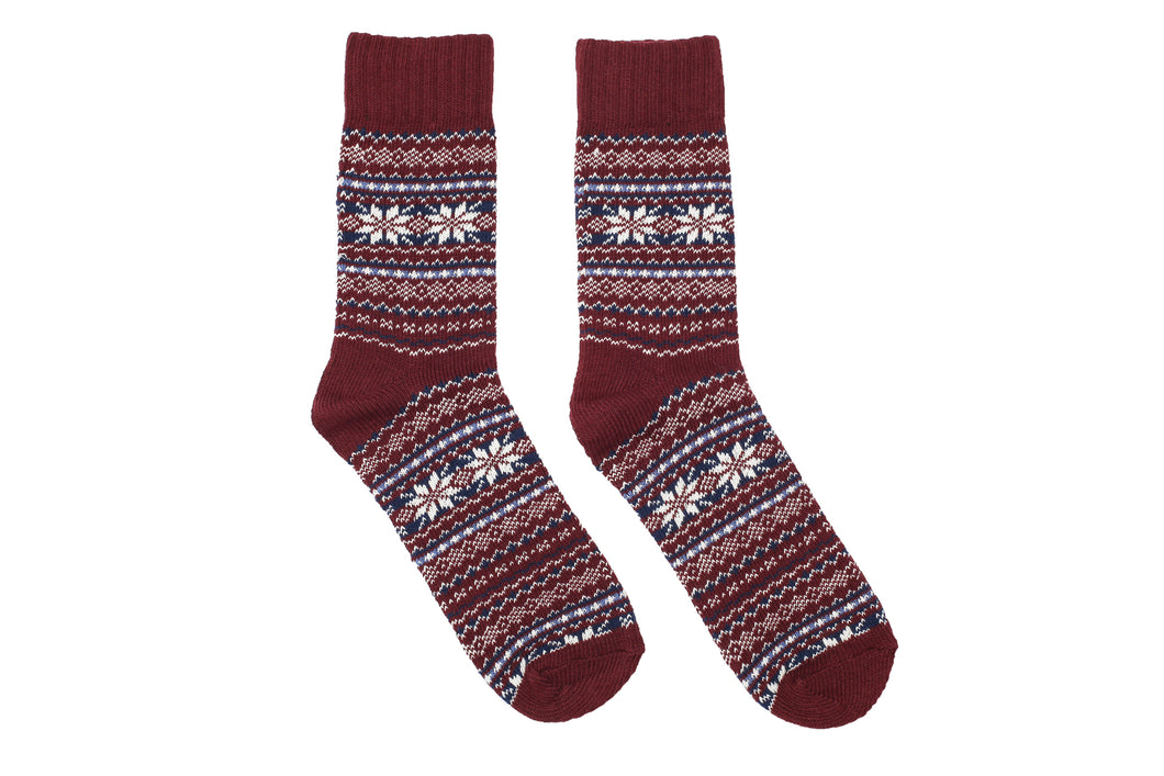 Wintry Nordic Socks - Red - The Original Socks