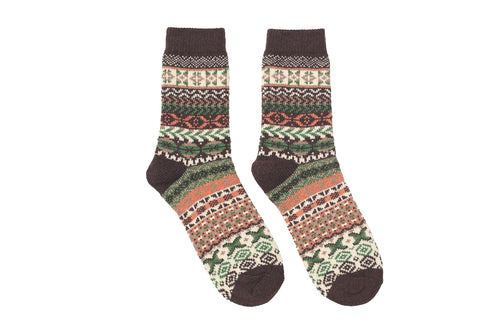 Diagonal Tribal Socks - Coffee | The Original Socks