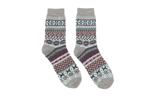 Diagonal Tribal Socks - Grey | The Original Socks