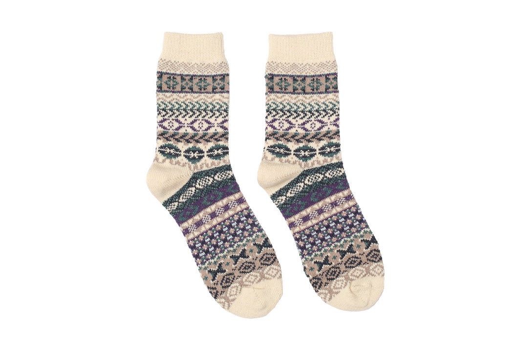 Diagonal Tribal Socks - Beige | The Original Socks