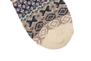 Diagonal Tribal Socks - Beige | The Original Socks