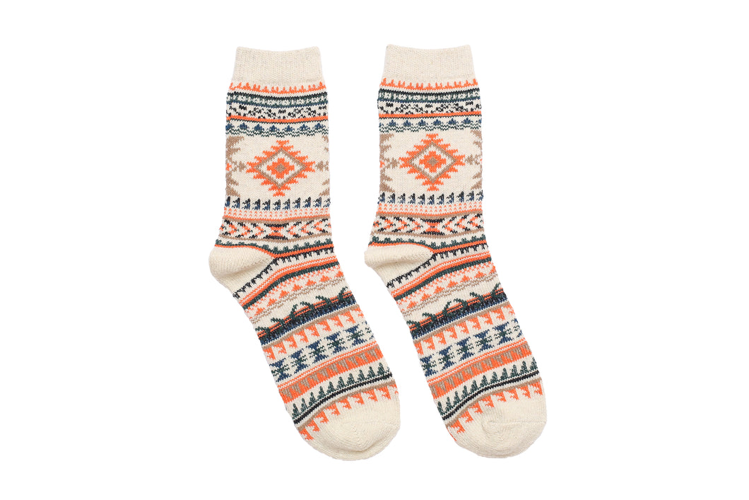 Diamond Tribal Socks - Beige - Socks Apparel | The Original Socks