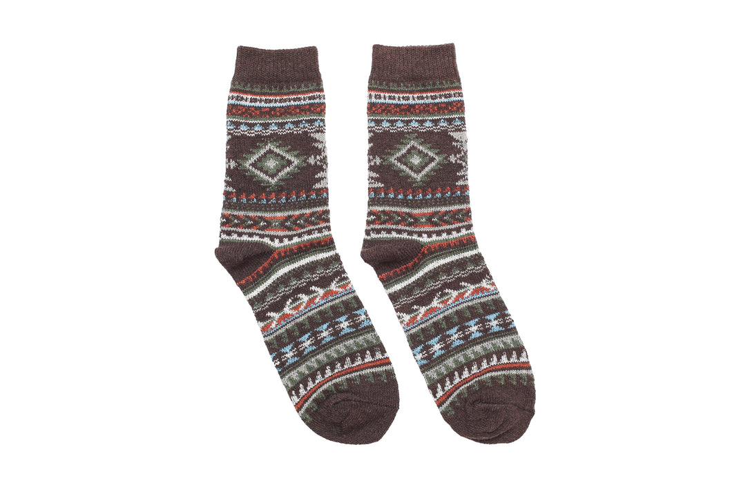 Diamond Tribal Socks - Coffee - Socks Apparel | The Original Socks