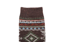 Load image into Gallery viewer, Diamond Tribal Socks - Coffee - Socks Apparel | The Original Socks