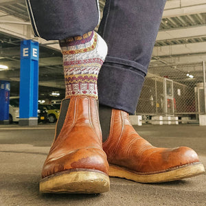 Rival Geometric Socks - Beige - Socks Apparel | The Original Socks